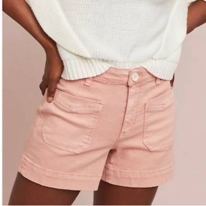 Pilcro & the Letterpress/Anthropologie Dusty Pink High Rise Denim Shorts-Size 31